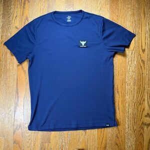 Under Armour Project Rock Shirt Mens XL Blue Waffle Knit Fitted Performance Tee